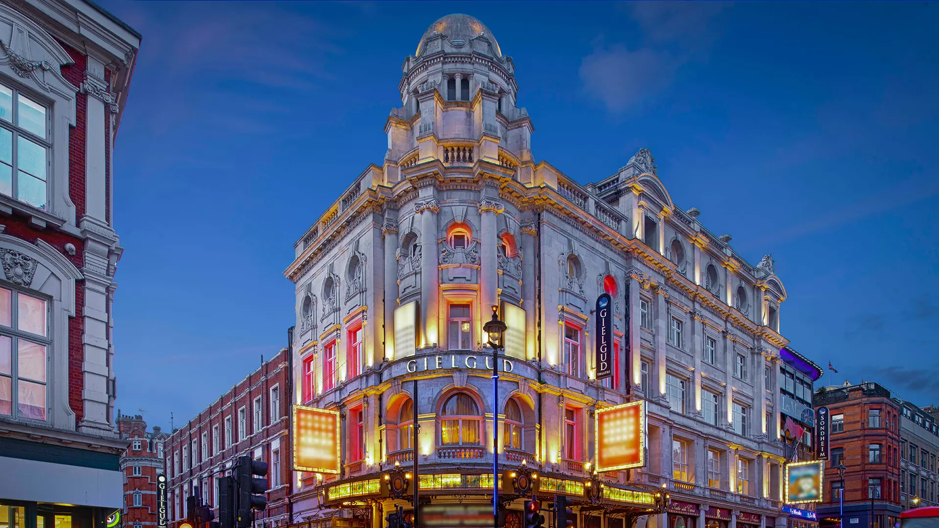 Gielgud Theatre external view at night